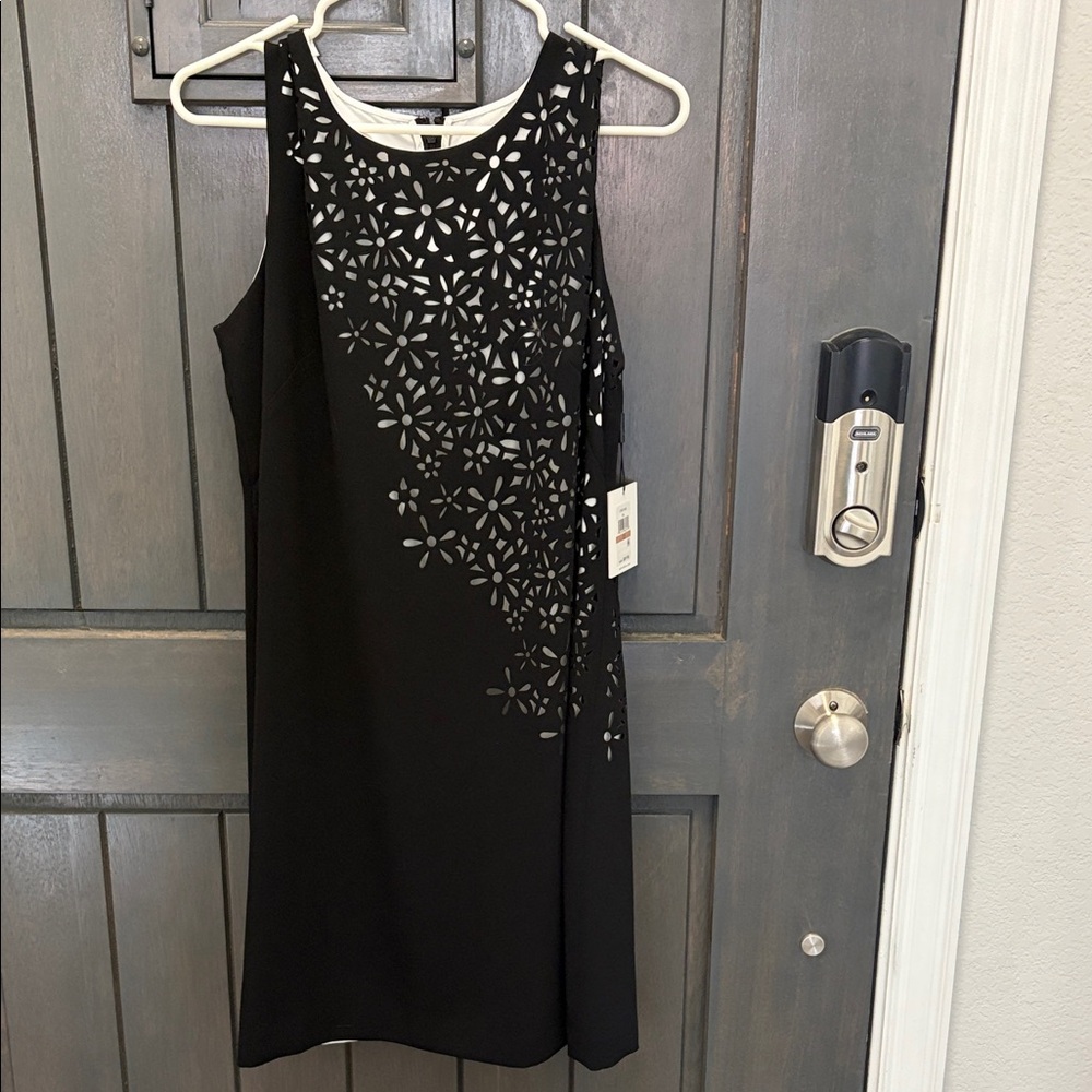 Calvin Klein Black Floral Laser-Cut  Dress